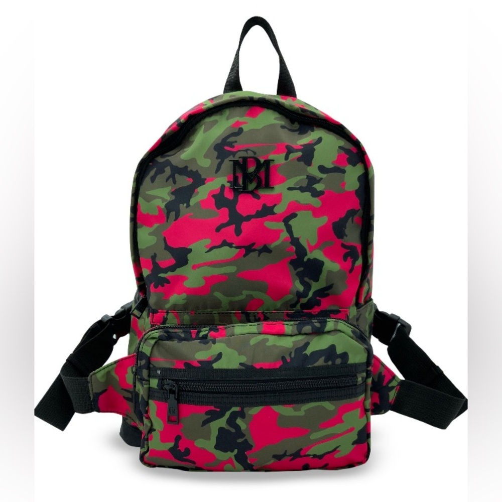 Badgley Mischka Camouflage Backpack‎ - Red and Green